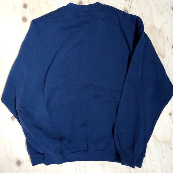Vintage Jerzees Blank Crewneck Sweatshirt Navy Blue - Picture 5 of 5